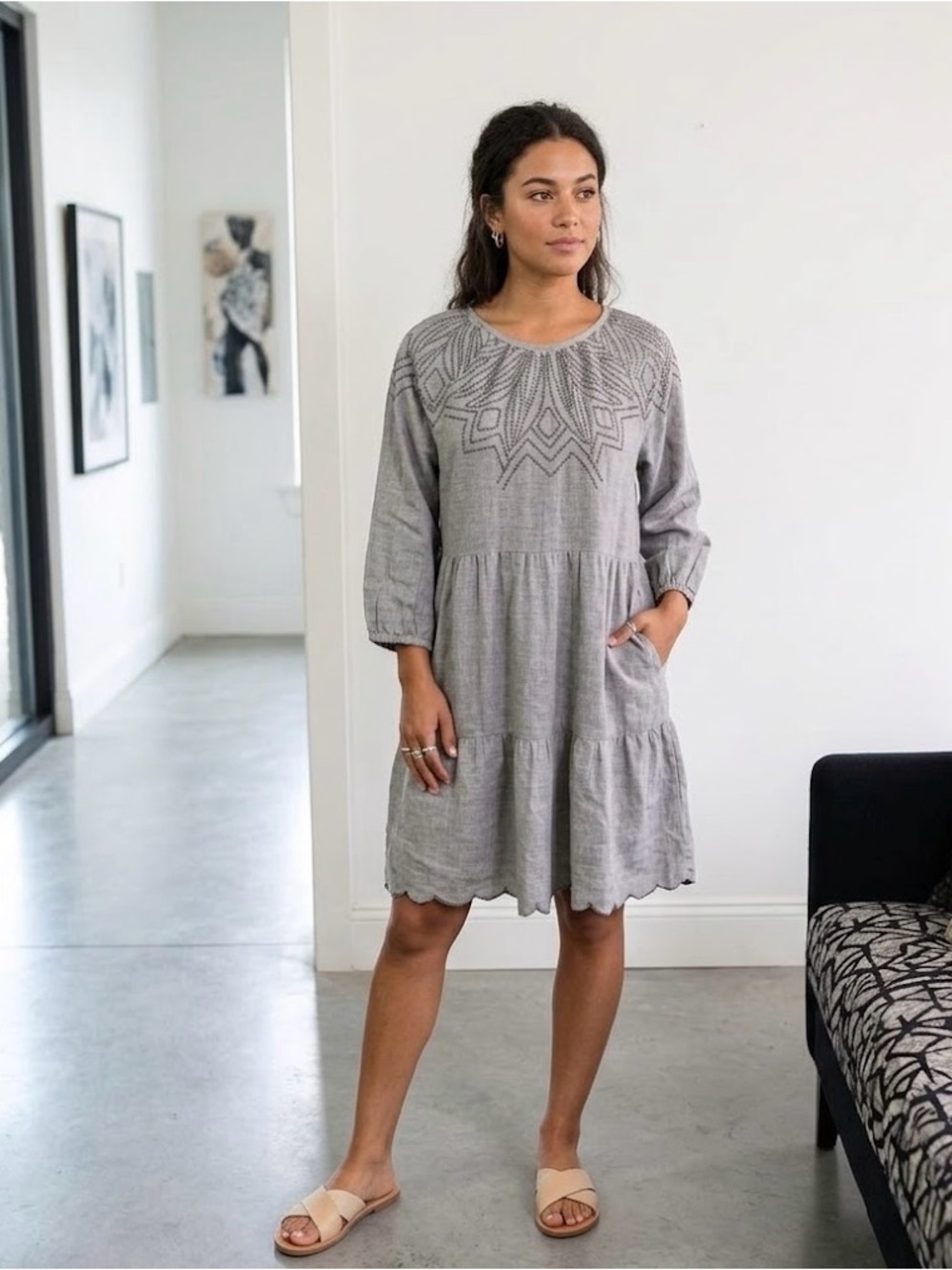 Minamilist Ladies Cottagecore Farmhouse Modest Indi & Cold Dress. NWT